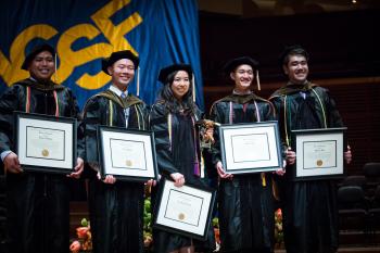Santos, Ky, Chen, Ng, Ma holding framed awards