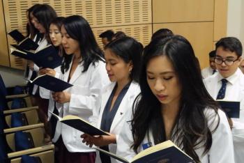 Students reading.