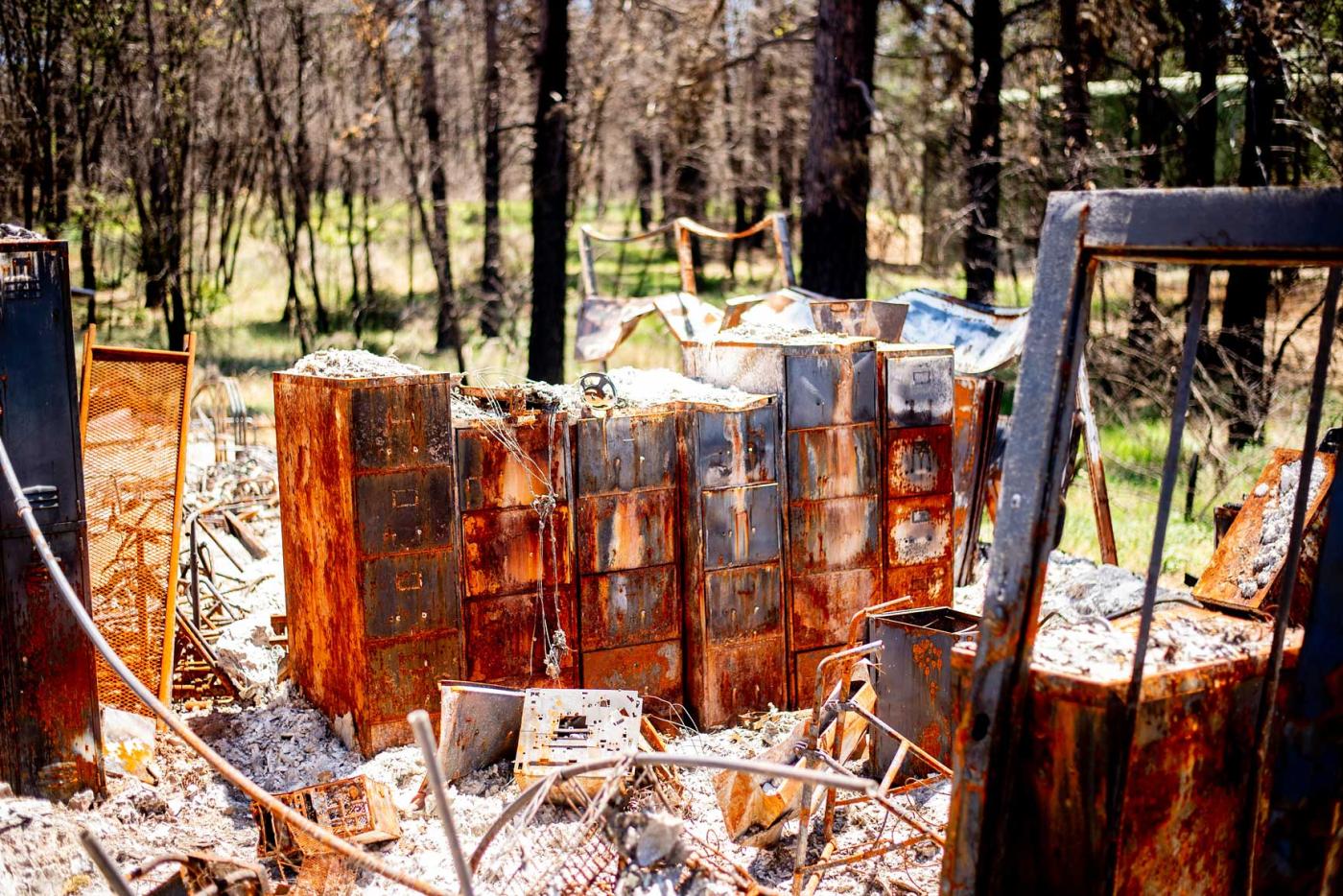 Burned file cabinets